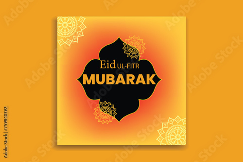 Eid Mubarak and eid ul fitr social media banner or Instagram post template