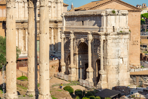 Arch of Septimius Severus in Roman Forum, Rome, Italy photo