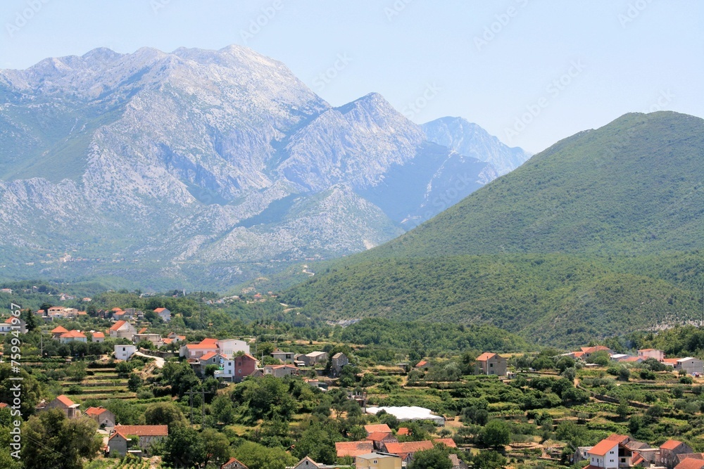 view in the valley of the Cetina river near Omis, Croatia