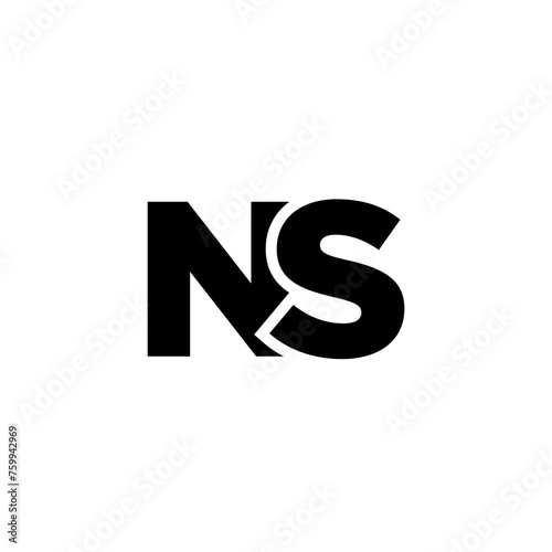 Letter N and S, NS logo design template. Minimal monogram initial based logotype.