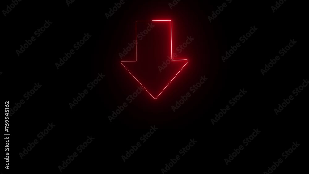 Abstract directional neon arrow icon animation. Abstract directional neon arrow icon animation.