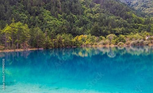 Indigo lake in Jiuzhaigou, Sichuan, China