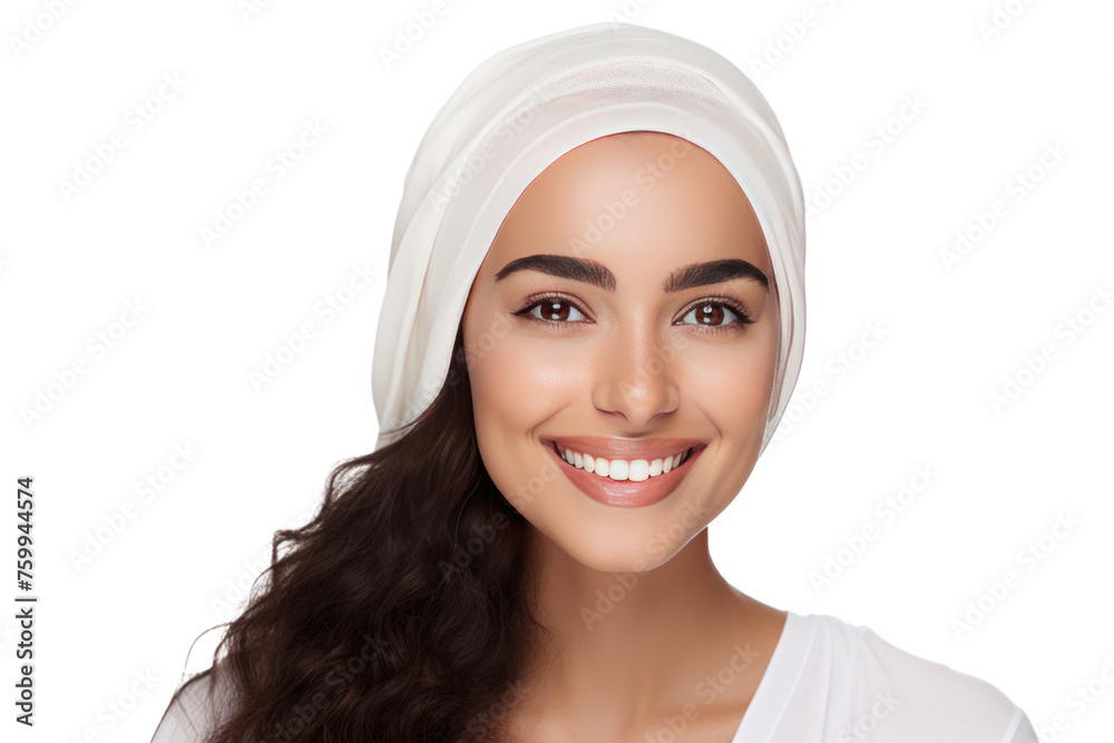 Beautiful Middle Eastern woman, smiling, long face, high nose, white skin, Isolated on a transparent background. Beautiful Middle Eastern woman, smiling, long face, high nose, white skin, Isolated on a transparent background.
