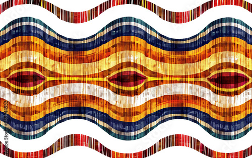 Unraveling the Meaning Behind African Kente Cloth Pattern Isolated on Transparent Background PNG.