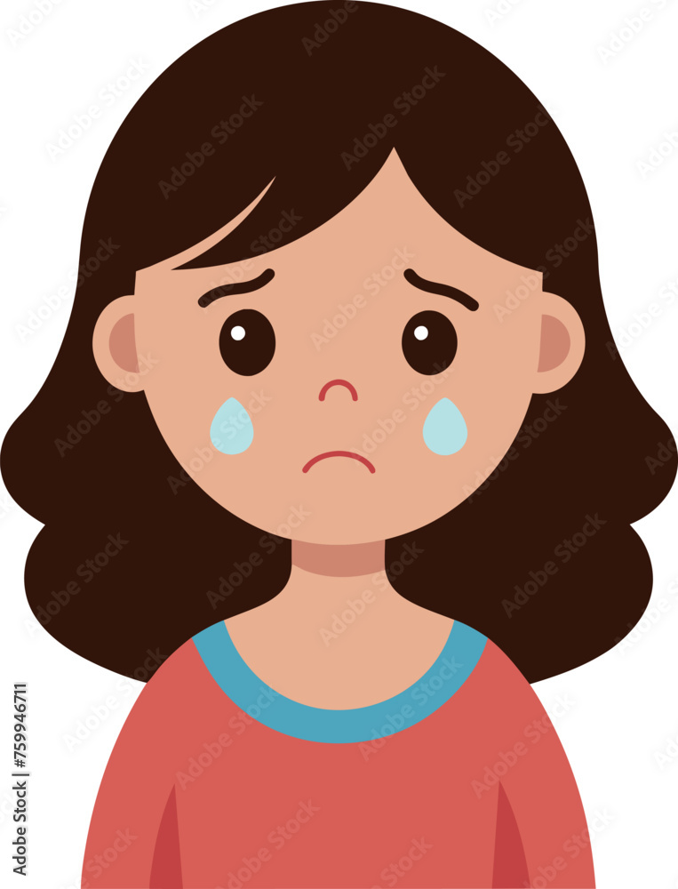 Girl crying and upset vector illustration concept Girl crying and upset vector illustration concept