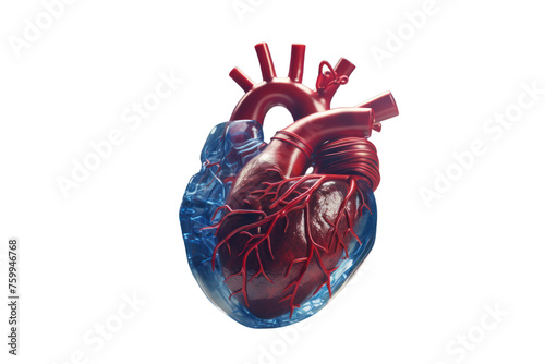 Cardiology education program and modeling isolated on transparent background.