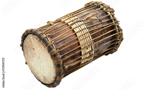 Embracing the Legacy of the African Traditional Talking Drum Isolated on Transparent Background PNG.
