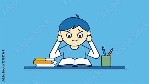 desperate studying student vector design 