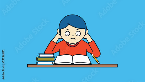 desperate studying student vector design 