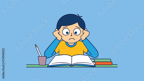 desperate studying student vector design 