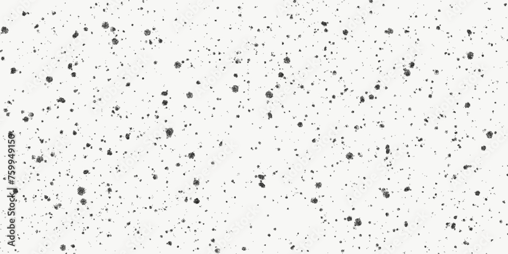 Black dotted textured background, noisy gritty dots halftone effect overlay, minimalistic vector vintage illustration. Trendy monochrome banner in grunge style, spray, splashes.