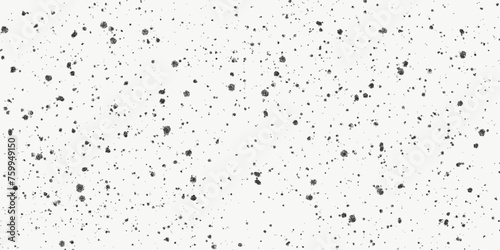 Black dotted textured background, noisy gritty dots halftone effect overlay, minimalistic vector vintage illustration. Trendy monochrome banner in grunge style, spray, splashes.