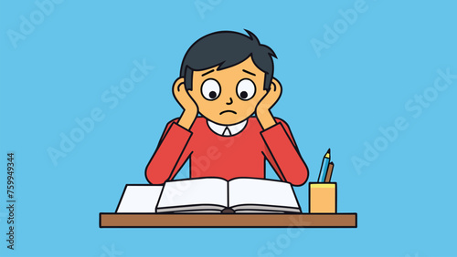 desperate studying student vector design 