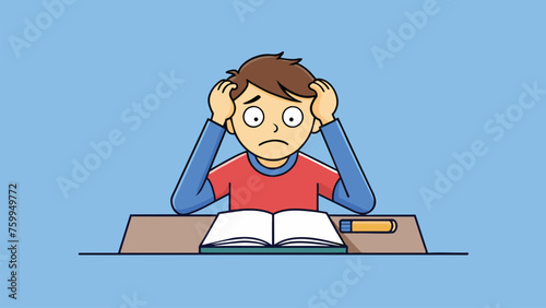 desperate studying student vector design 