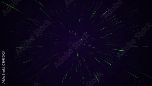 Speed background light rays zoom. Abstract radial zoom surface of blurred multi color tunnel on black background.