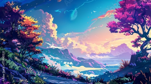 dream, colourful landscape