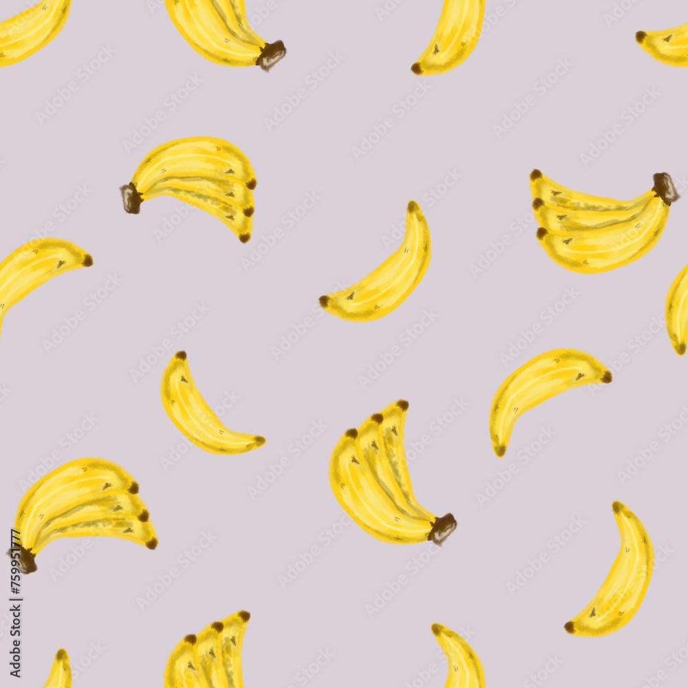 Banana pattern with pink background