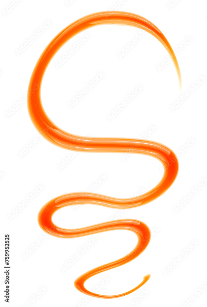 Brown sugar syrup isolated on a white background, top view. Brown sugar syrup isolated on a white background, top view.