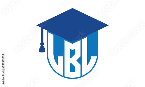 LBL initial letter academic logo design vector template. school college logo, university logo, graduation cap logo, institute logo, educational logo, library logo, teaching logo, book shop, varsity	
 photo