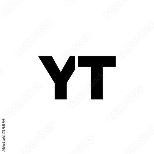Letter Y and T, YT logo design template. Minimal monogram initial based logotype.