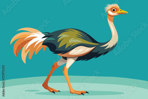 Ostrich Illustration Design (3).eps photo