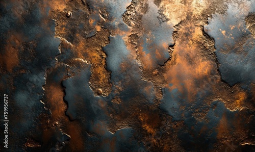 Abstract texture background in bronze color. © Andreas