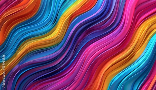 Wallpaper Mural Various wavy lines in vibrant colors create a dynamic and abstract multicolored background. Torontodigital.ca