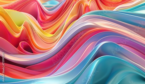 Colorful abstract background featuring vibrant wavy lines in various shades and patterns.
