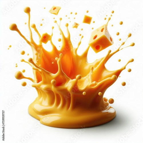 A splash of Melted cheese isolated on a white background 