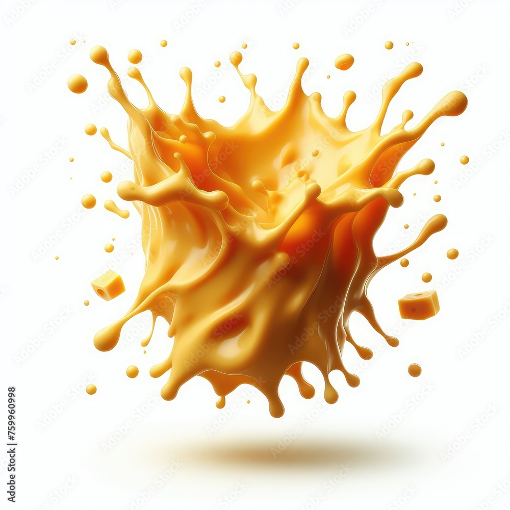 A splash of Melted cheese isolated on a white background A splash of Melted cheese isolated on a white background