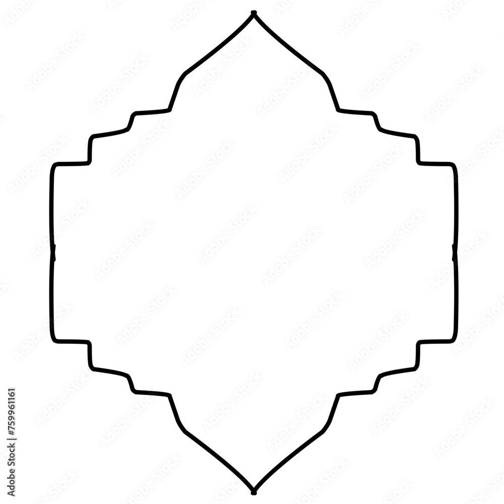 Arabic windows outline arches different shapes for mosque