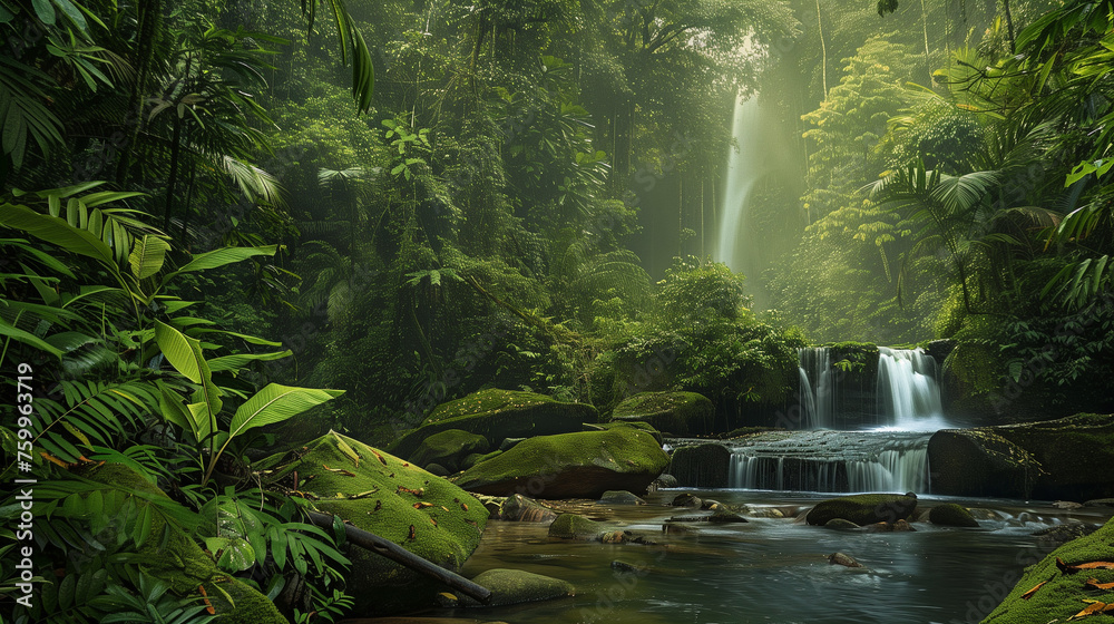 waterfall in the jungle waterfall in the jungle