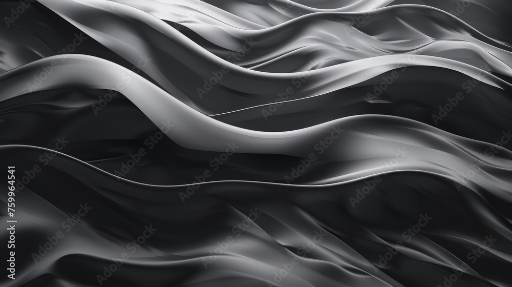 Fototapeta premium An abstract composition of black and white wavy lines intersecting and flowing throughout the frame.