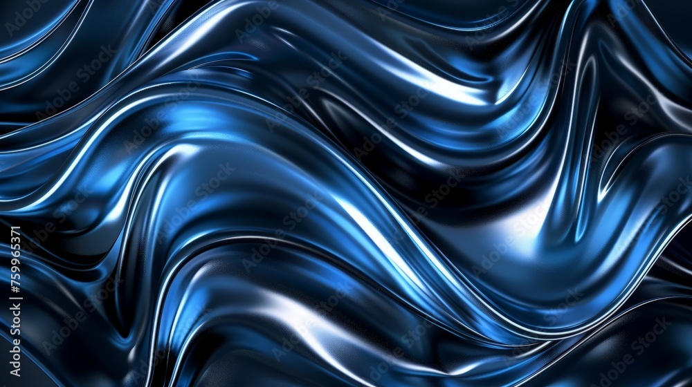 Fototapeta premium Blue abstract background with wavy lines creating a dynamic and modern visual effect.
