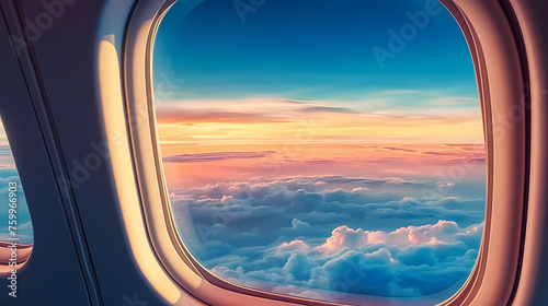 Airplane windows provide unique views of the sky and clouds © ma