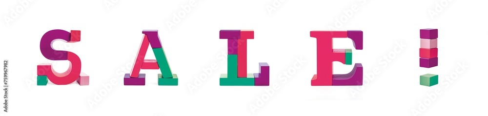 SALE! in modern colors 3D font letter alphabet wooden toy blocks SALE! in modern colors 3D font letter alphabet wooden toy blocks