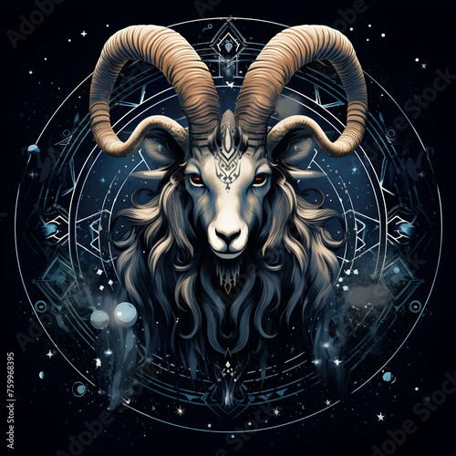 Capricorn constellation Zodiac horoscope.generative ai