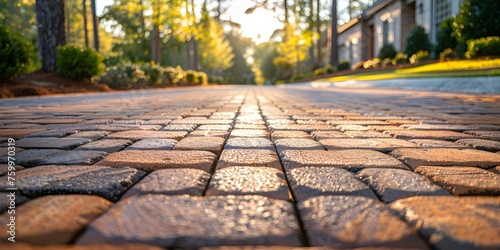 Protecting a New Home Driveway with Brick Sealant to Prevent Wear and Tear. Concept Brick Sealant Application, Protect Driveway, Prevent Wear and Tear, New Home Maintenance