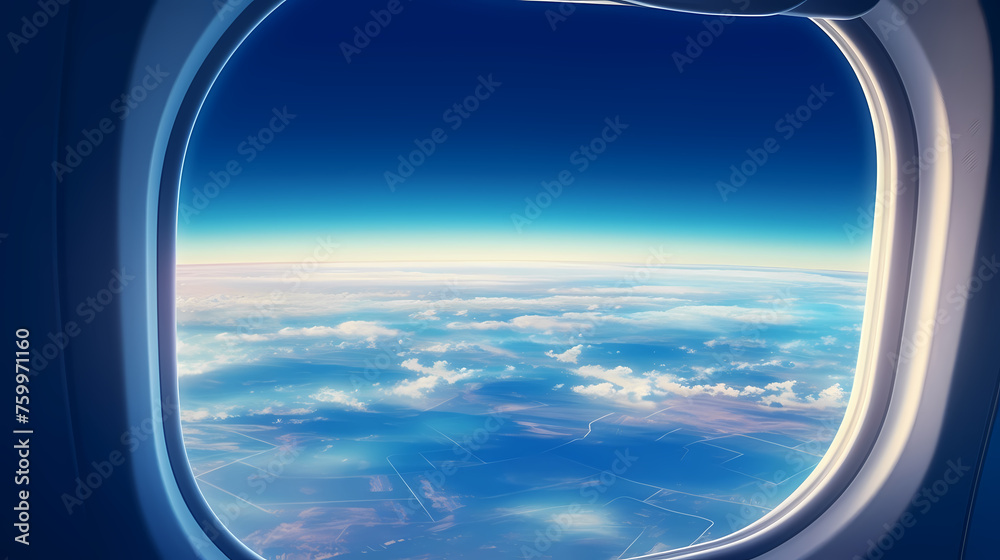 Sky seen from airplane window Sky seen from airplane window