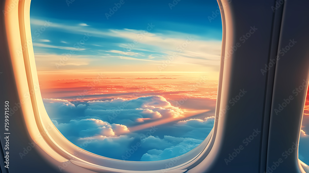 Sky seen from airplane window