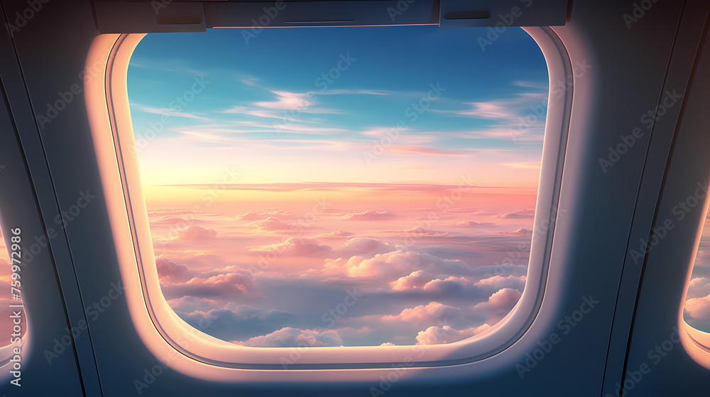 Sky seen from airplane window Sky seen from airplane window