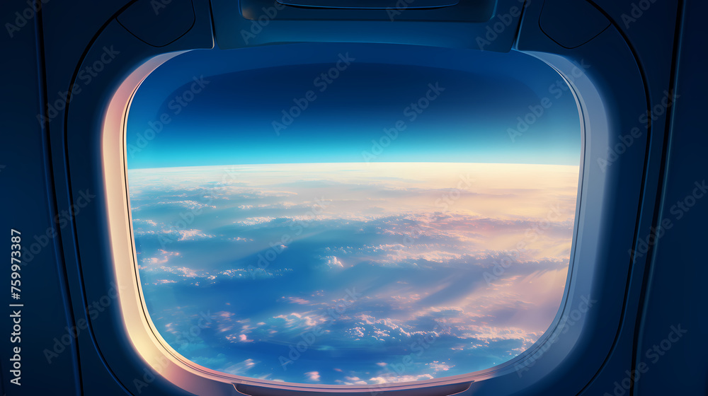 Sky seen from airplane window Sky seen from airplane window