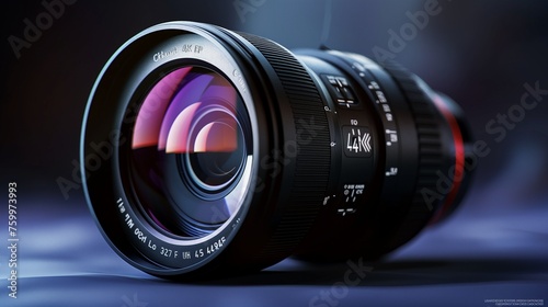 A Hyper-Realistic Showcase of a 4K Video Camera Lens Under Ideal Lighting Conditions - This prompt imagines an ultra-realistic image that brings to life the exceptional quality