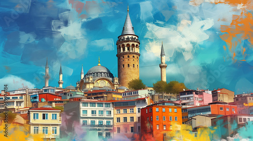 Istanbuls Galata Tower art