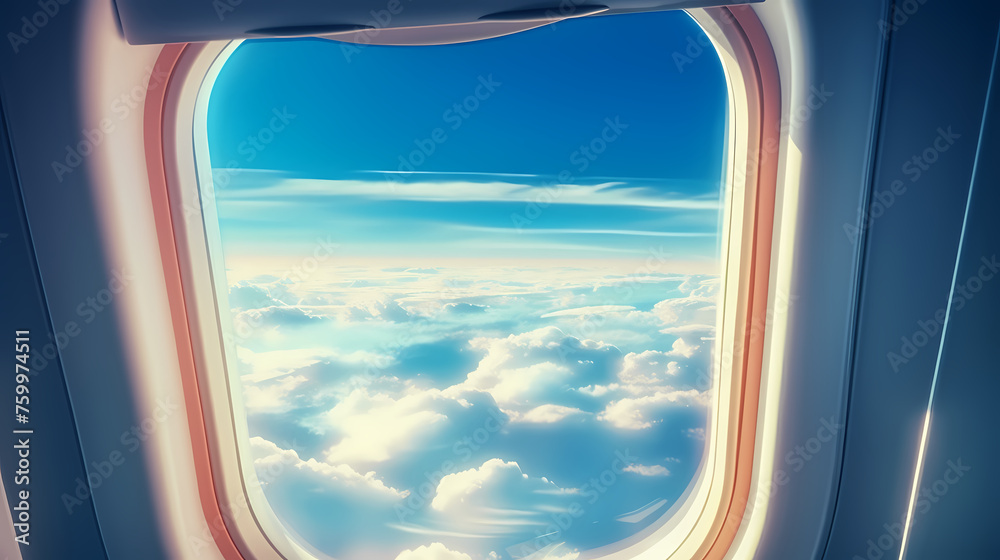 Sky seen from airplane window
