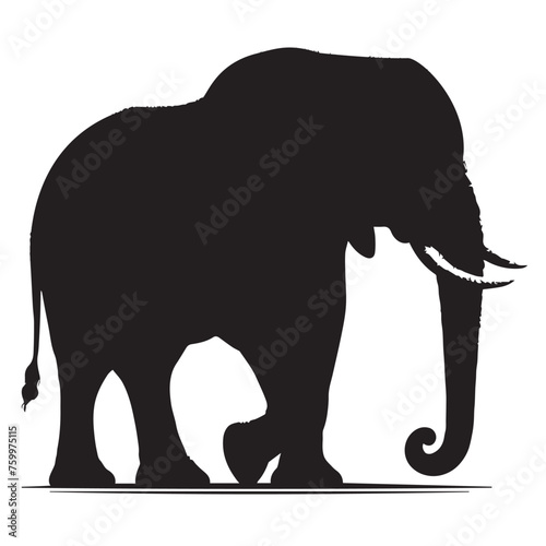 Elephant Silhouettes clean vectors, isolated on white background. Elephant clean silhouettes, Silhouette of African and Indian elephants 