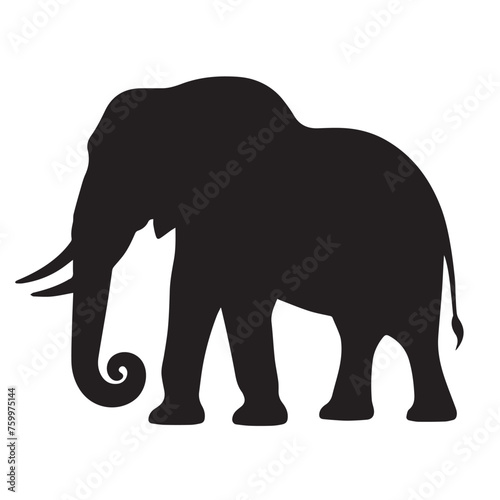 Elephant Silhouettes clean vectors  isolated on white background. Elephant clean silhouettes  Silhouette of African and Indian elephants 