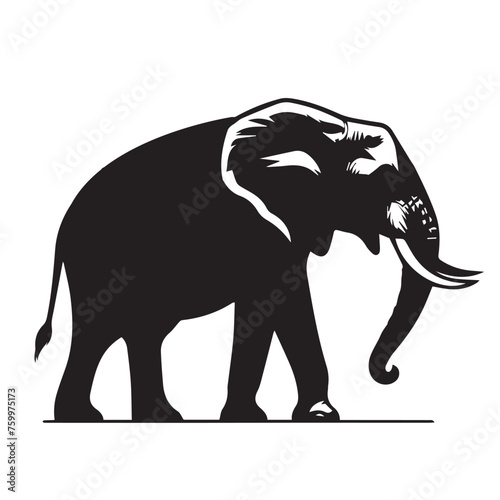 Elephant Silhouettes clean vectors, isolated on white background. Elephant clean silhouettes, Silhouette of African and Indian elephants 