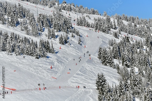 Slopes  of Courchevel ski resort 