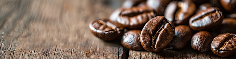 coffee beans on a wooden surface coffee beans on a wooden surface